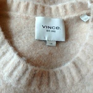 Final Week, Vince Oversized 55% Alpaca Sweater, Cream, Size Large